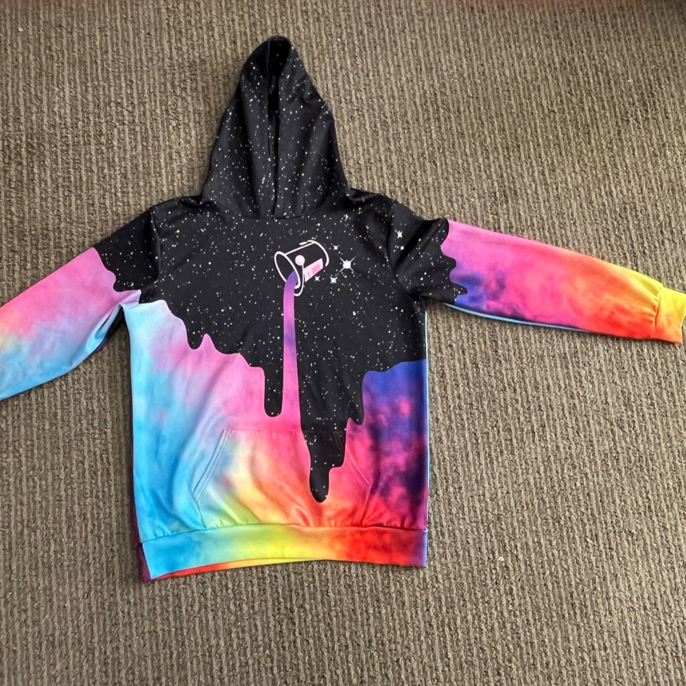 Rainbow paint pour hoodie. Size S/M